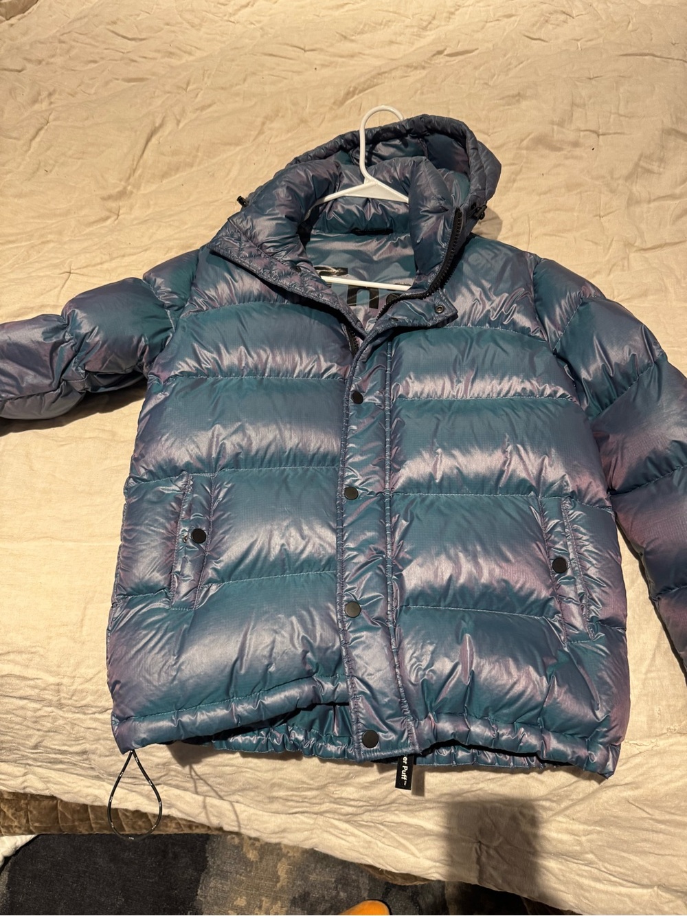 Tna super puff. Aritzia Blue Puffer Jacket with Hood small